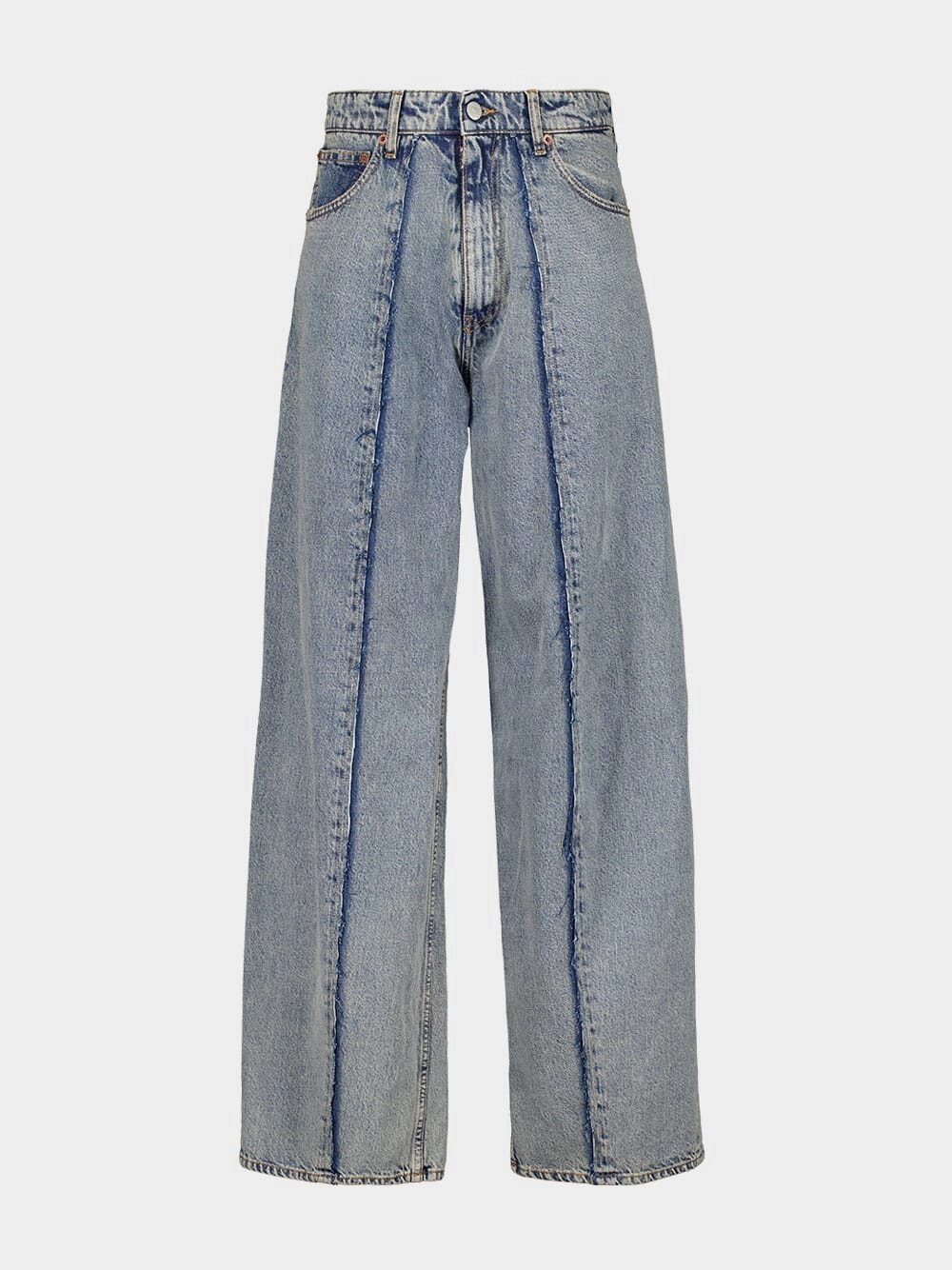 Light Blue Pleated Wide Leg 5-Pocket Jeans Bottoms Mens - cheap mens shorts online