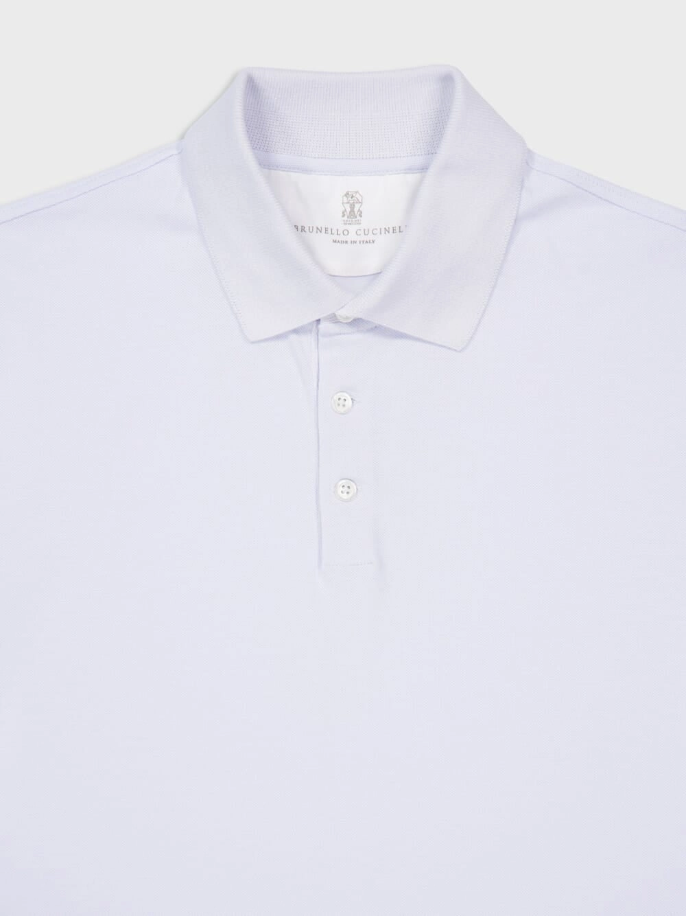 Light Blue Short-Sleeved Cotton Polo Shirt