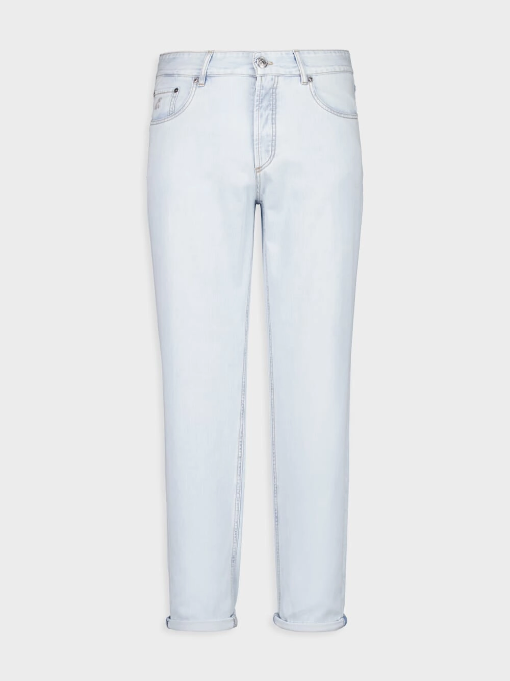 Light Blue Washed Cuffed-Hem Jeans Bottoms Mens - cheap mens shorts online