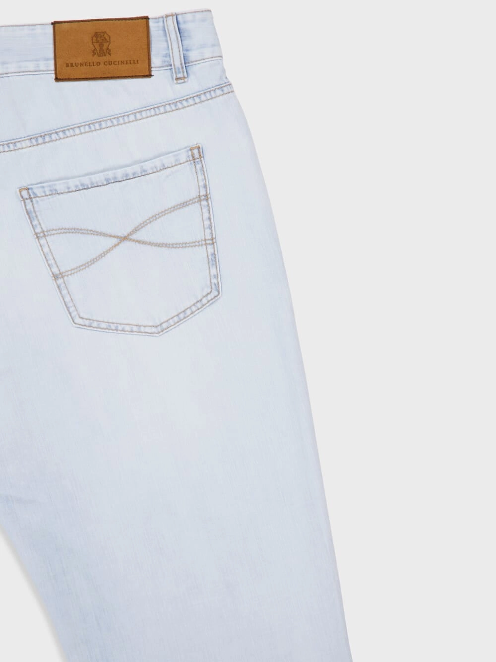 Light Blue Washed Cuffed-Hem Jeans