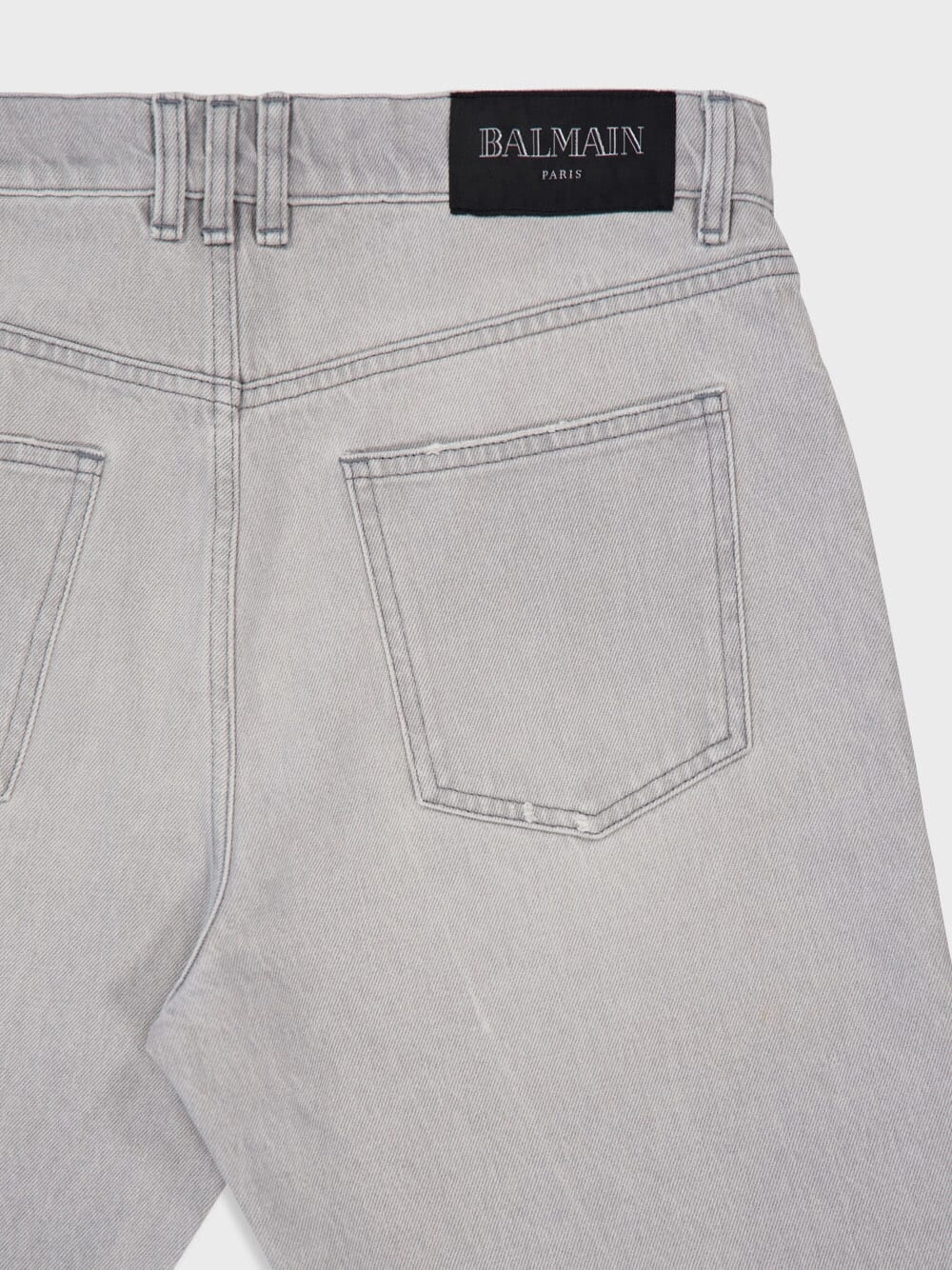 Light Grey Straight-Cut Denim Jeans