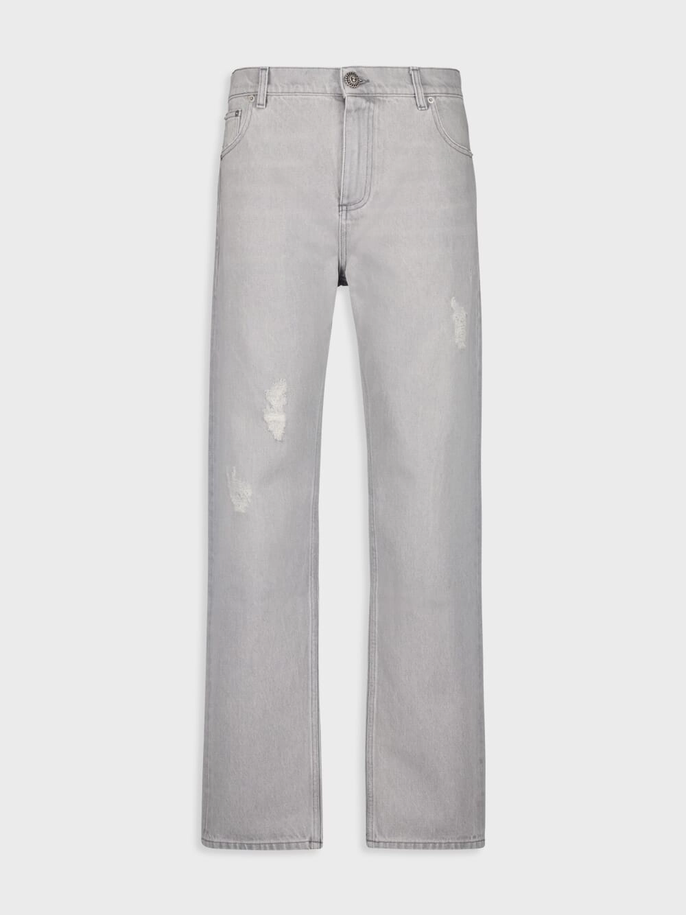 Light Grey Straight-Cut Denim Jeans Bottoms Mens - cheap mens shorts online