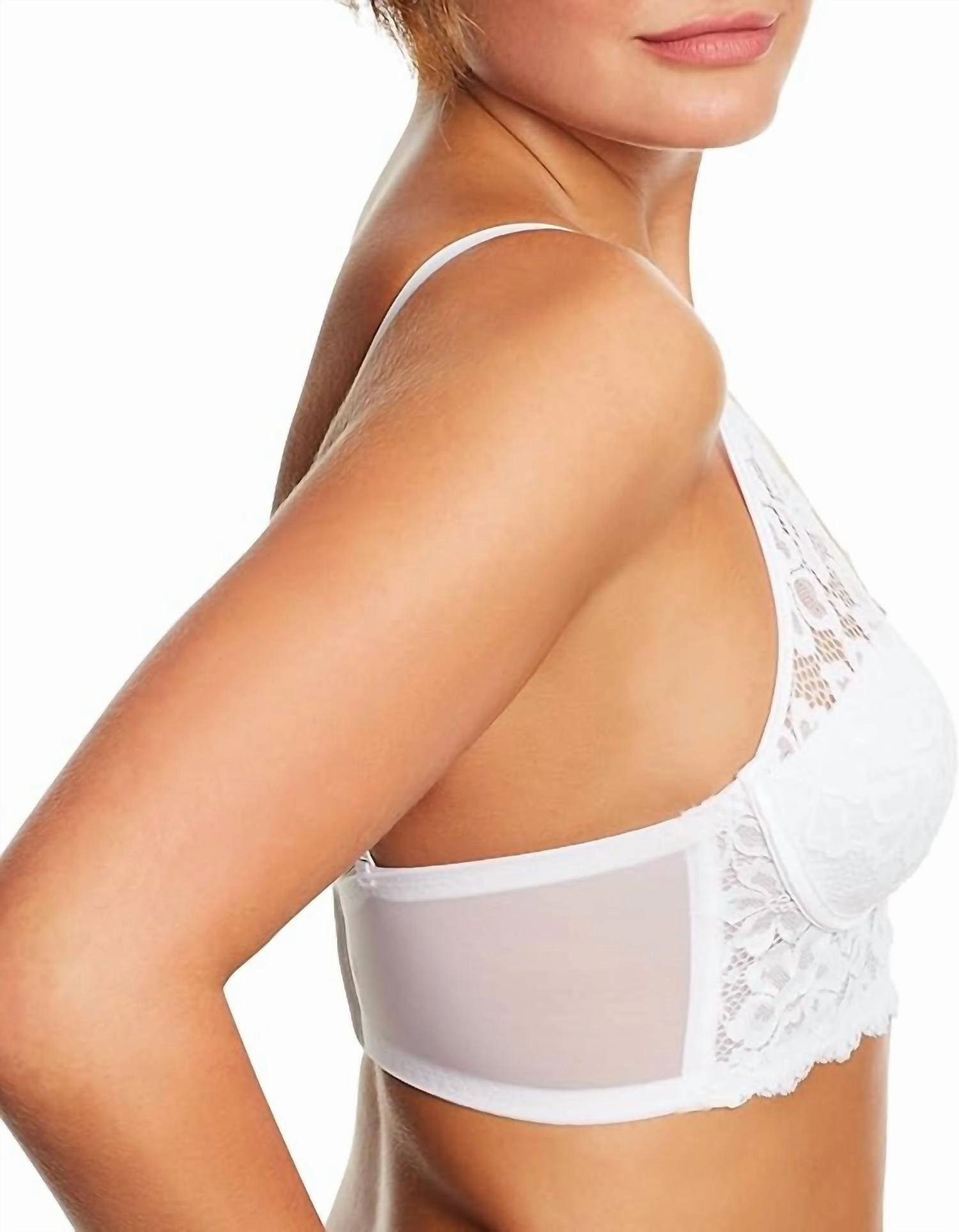 Lightly Lined Convertible Lace Bralette In White