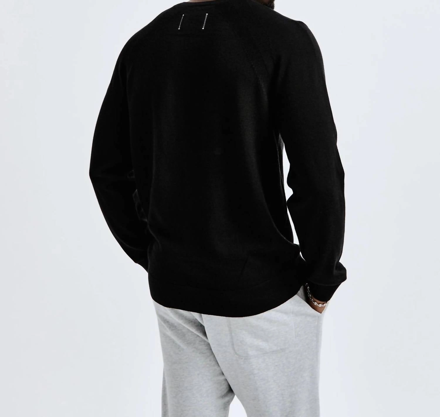 Lightweight Merino Harry Crewneck In Black