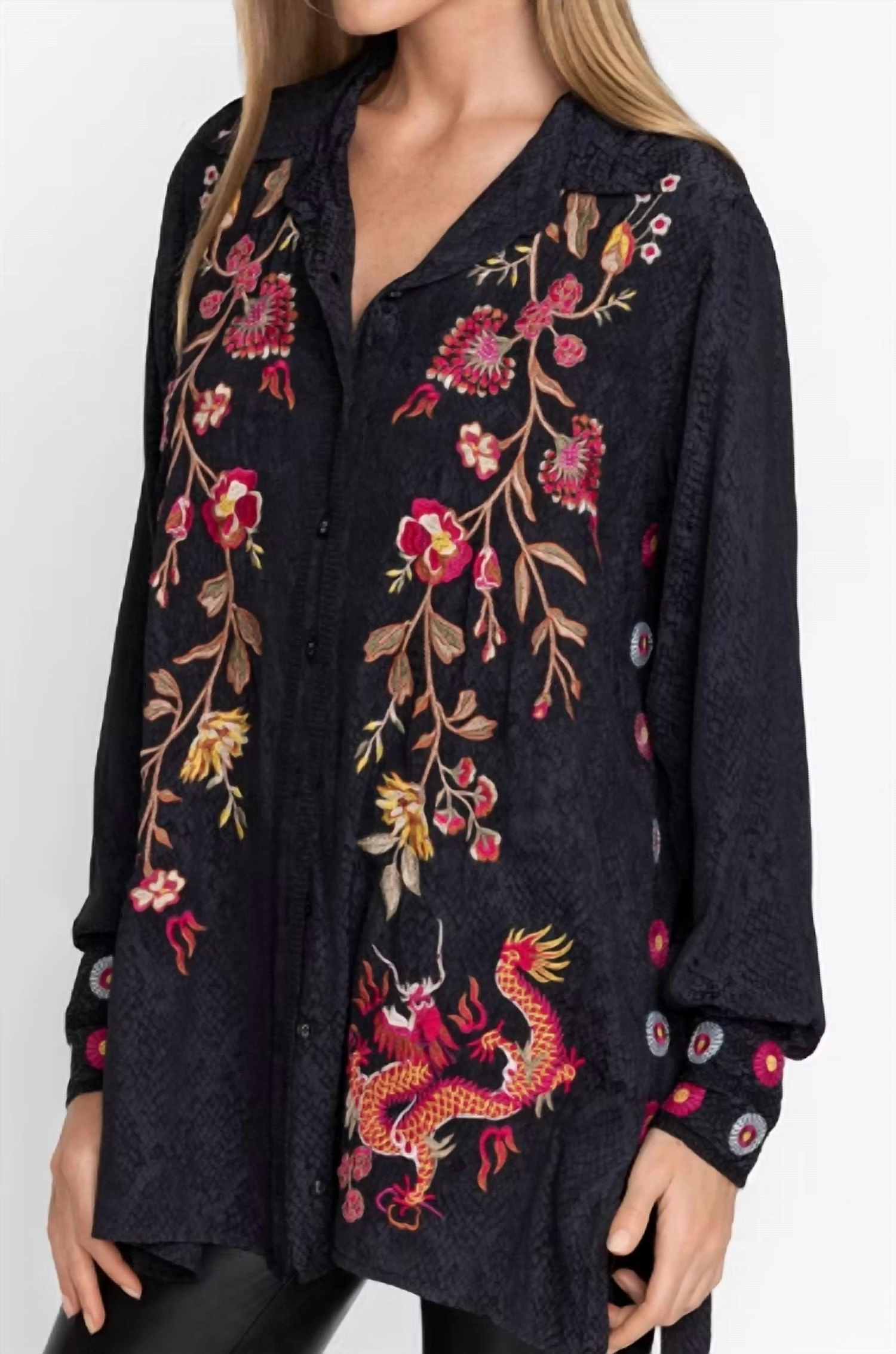 Lilith High-Slit Tunic In Black