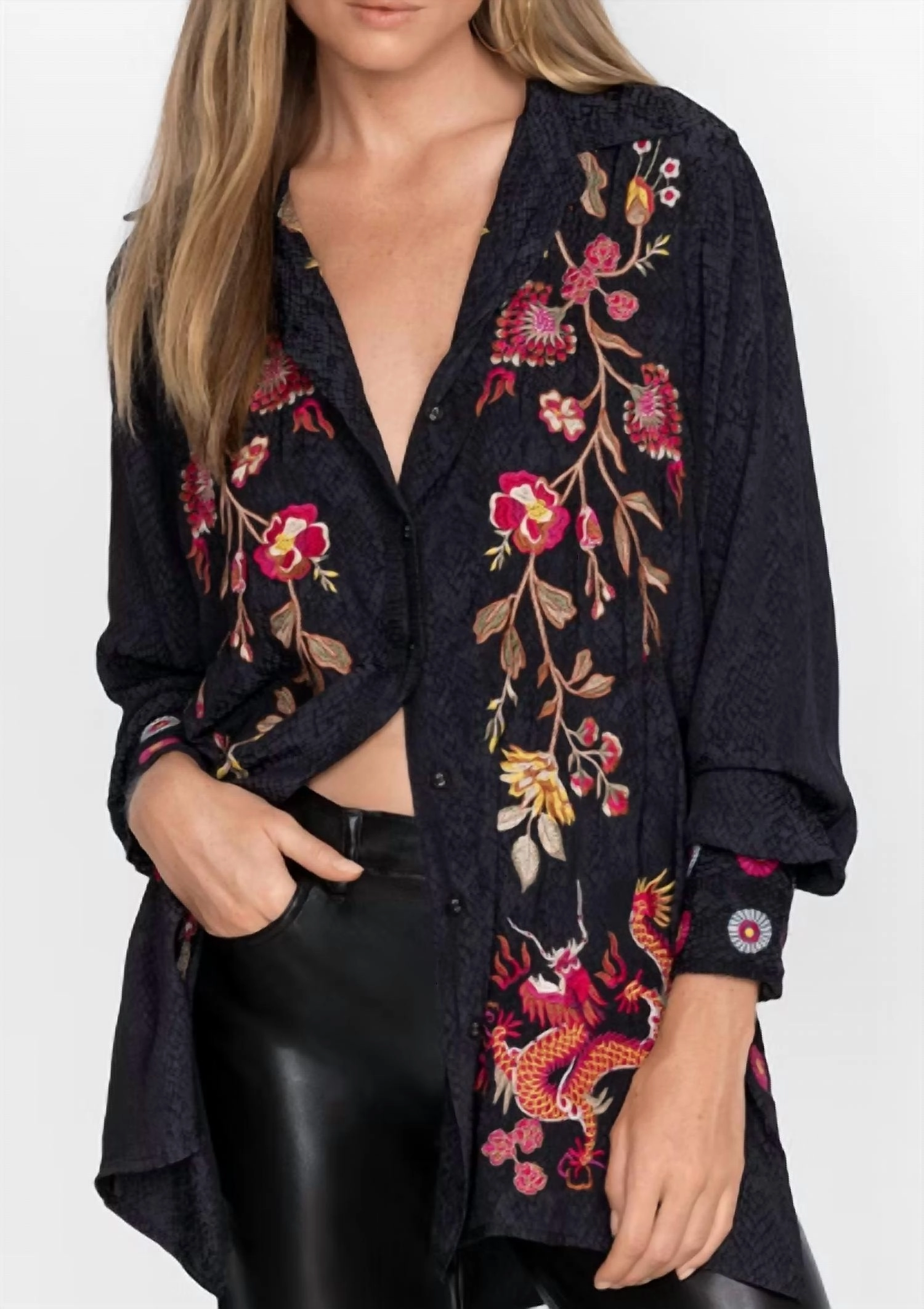 Lilith High-Slit Tunic In Black