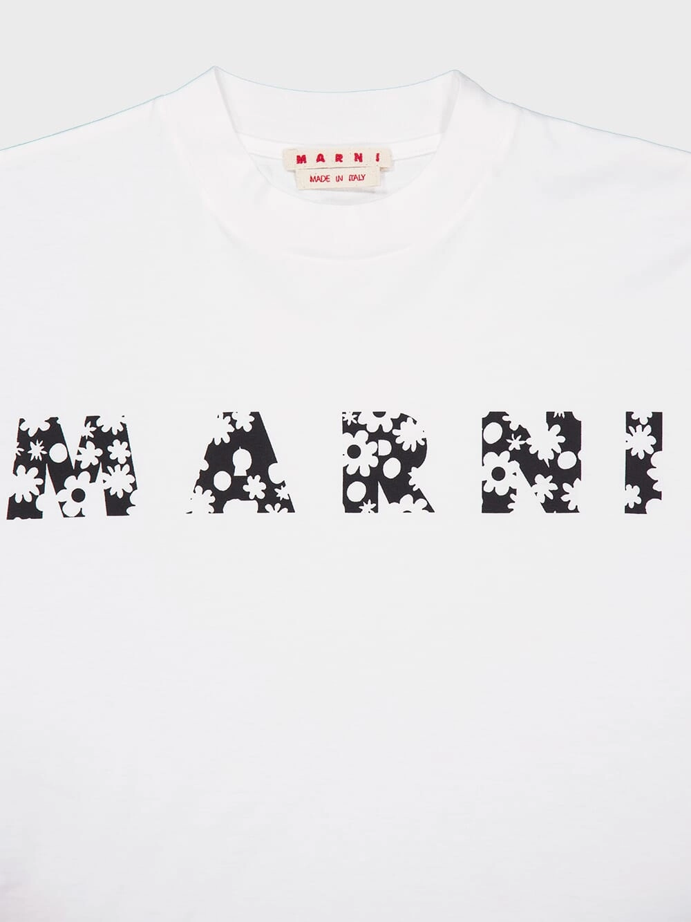 Lily White T-Shirt with Floral Logo Print