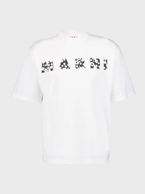 Lily White T-Shirt with Floral Logo Print Tops Mens - flannel shirts