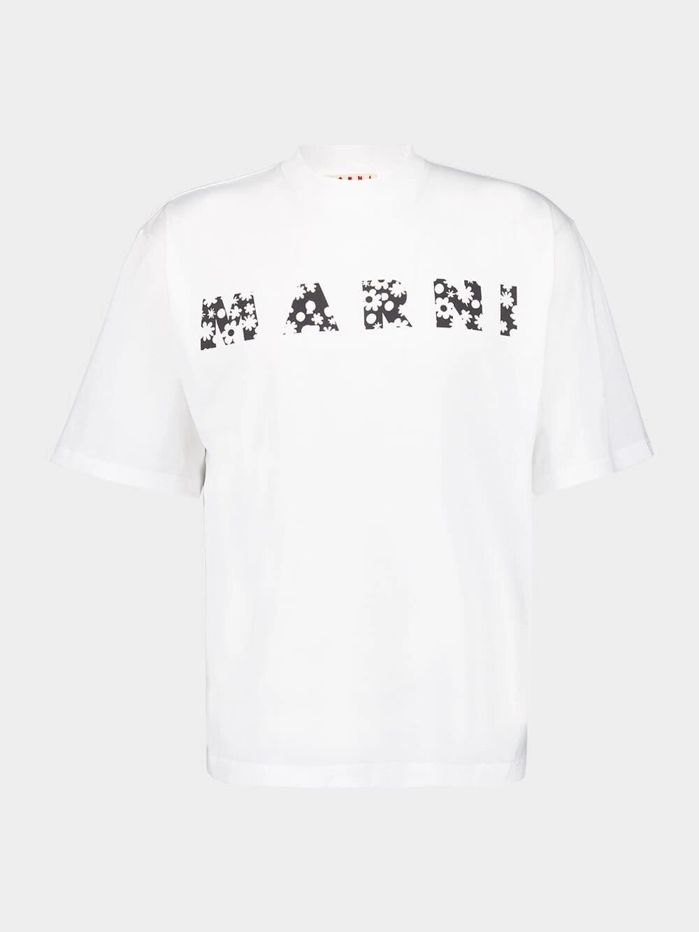 Lily White T-Shirt with Floral Logo Print Tops Mens - flannel shirts