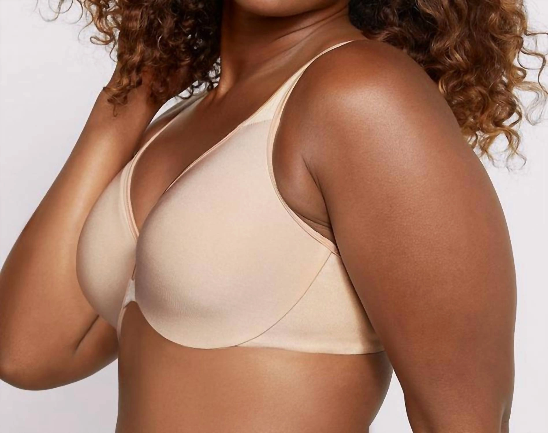 Lilyette Minimizer Plunge Into Comfort Keyhole Underwire Bra In Taupe