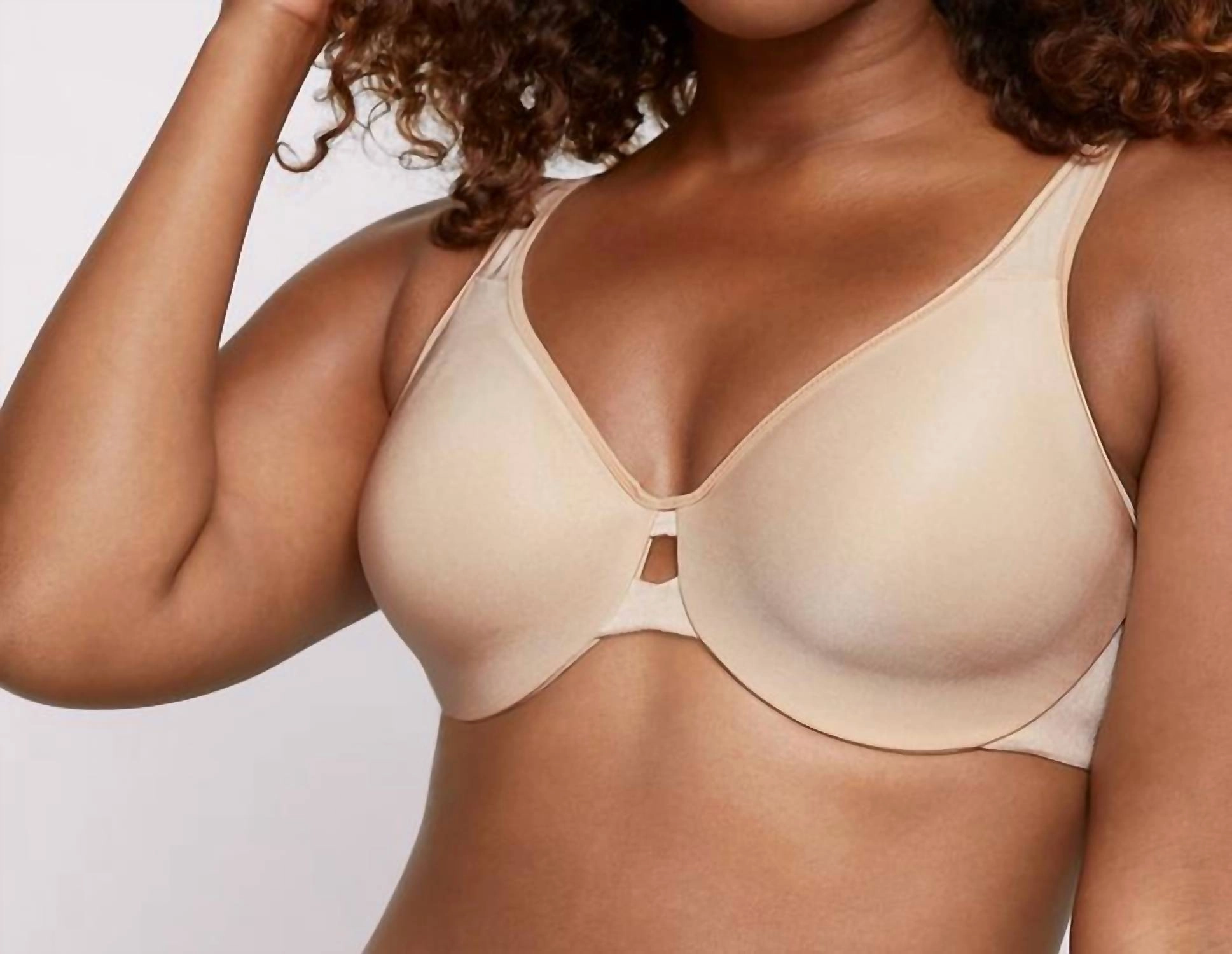 Lilyette Minimizer Plunge Into Comfort Keyhole Underwire Bra In Taupe