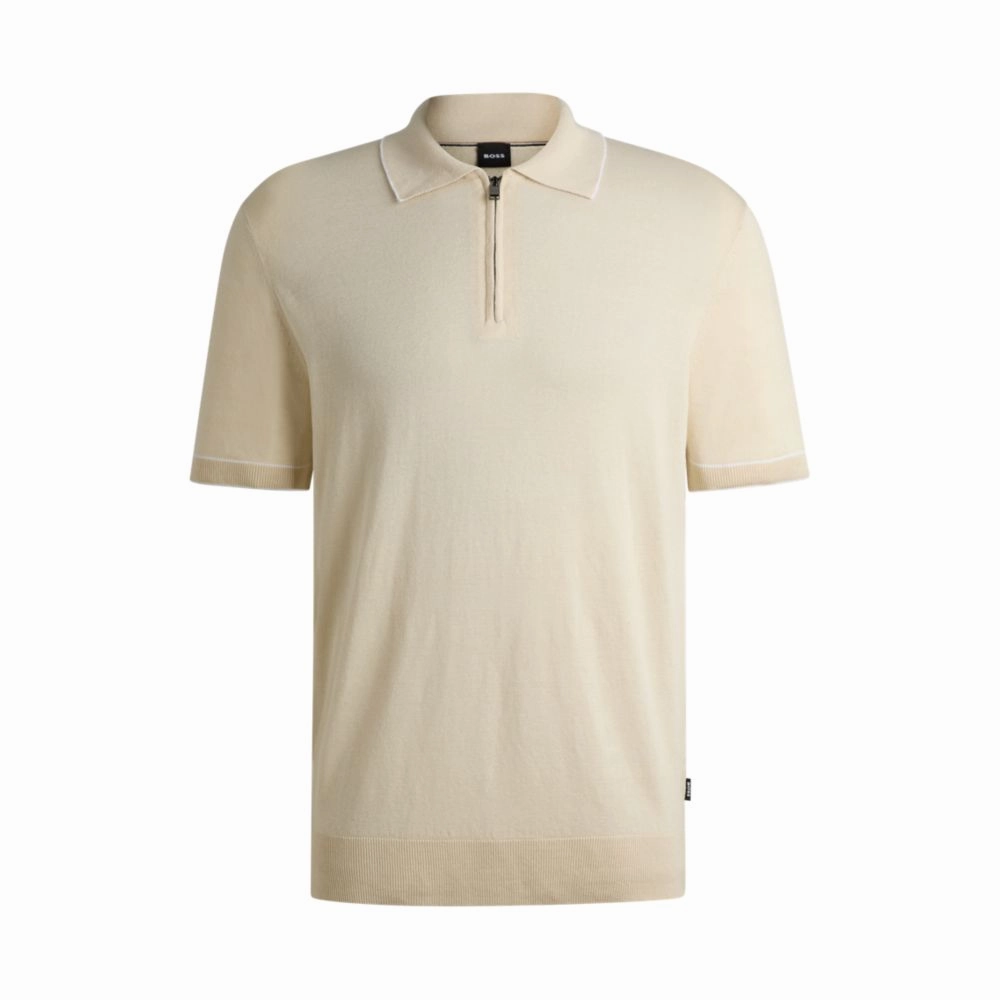 Linen-blend sweater with zip placket cashmere sweaters sale