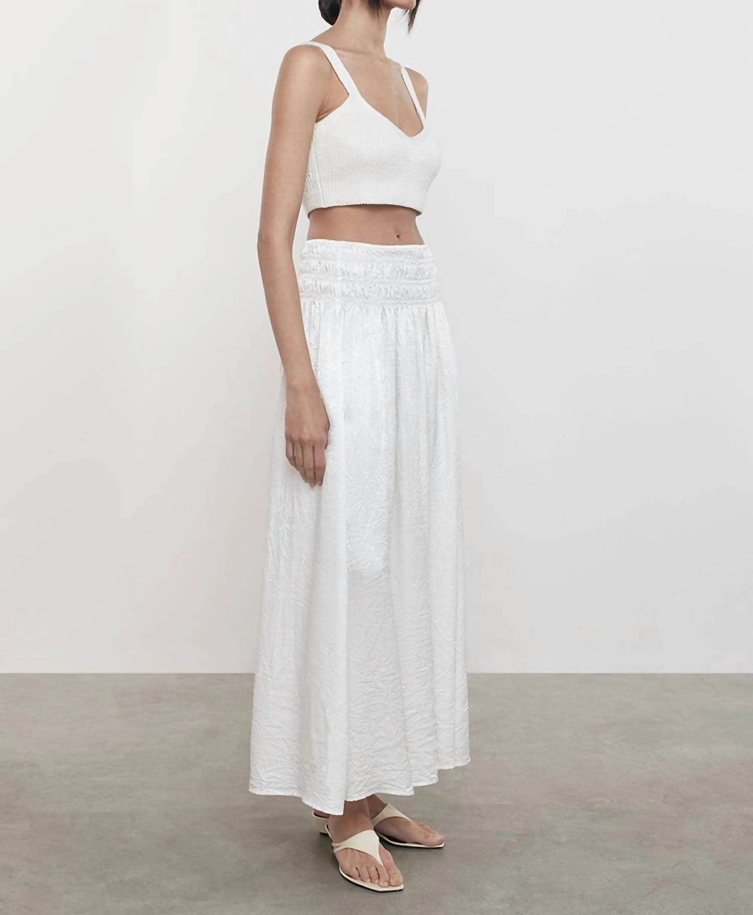 Linen Knit Bralette In White