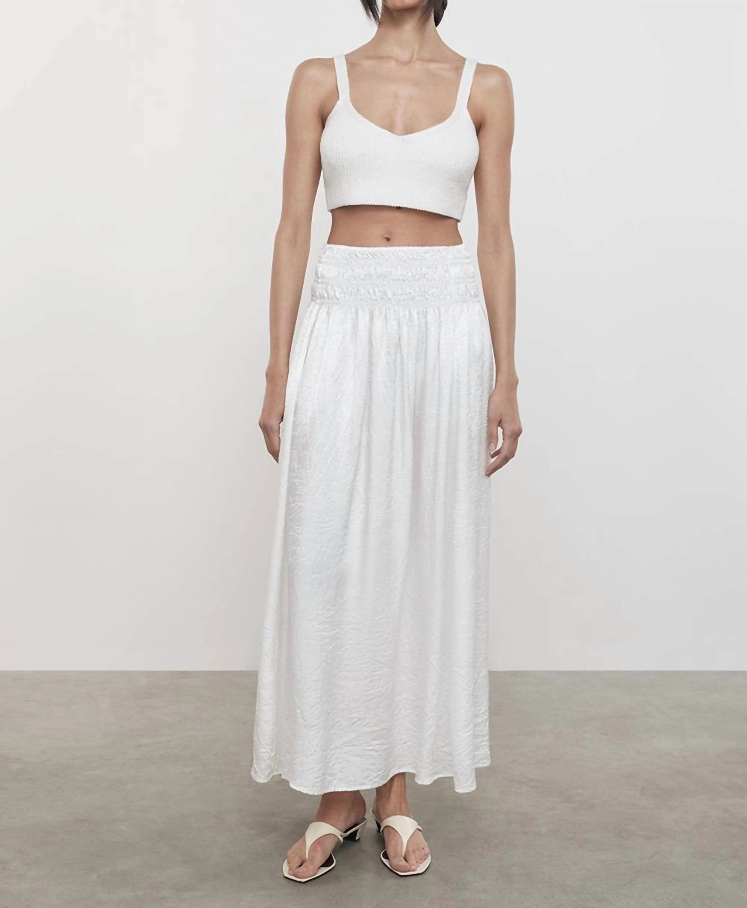 Linen Knit Bralette In White
