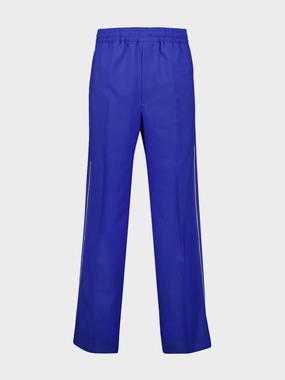 Logo-Patch Wide-Leg Trousers Bottoms Mens - cheap mens shorts online