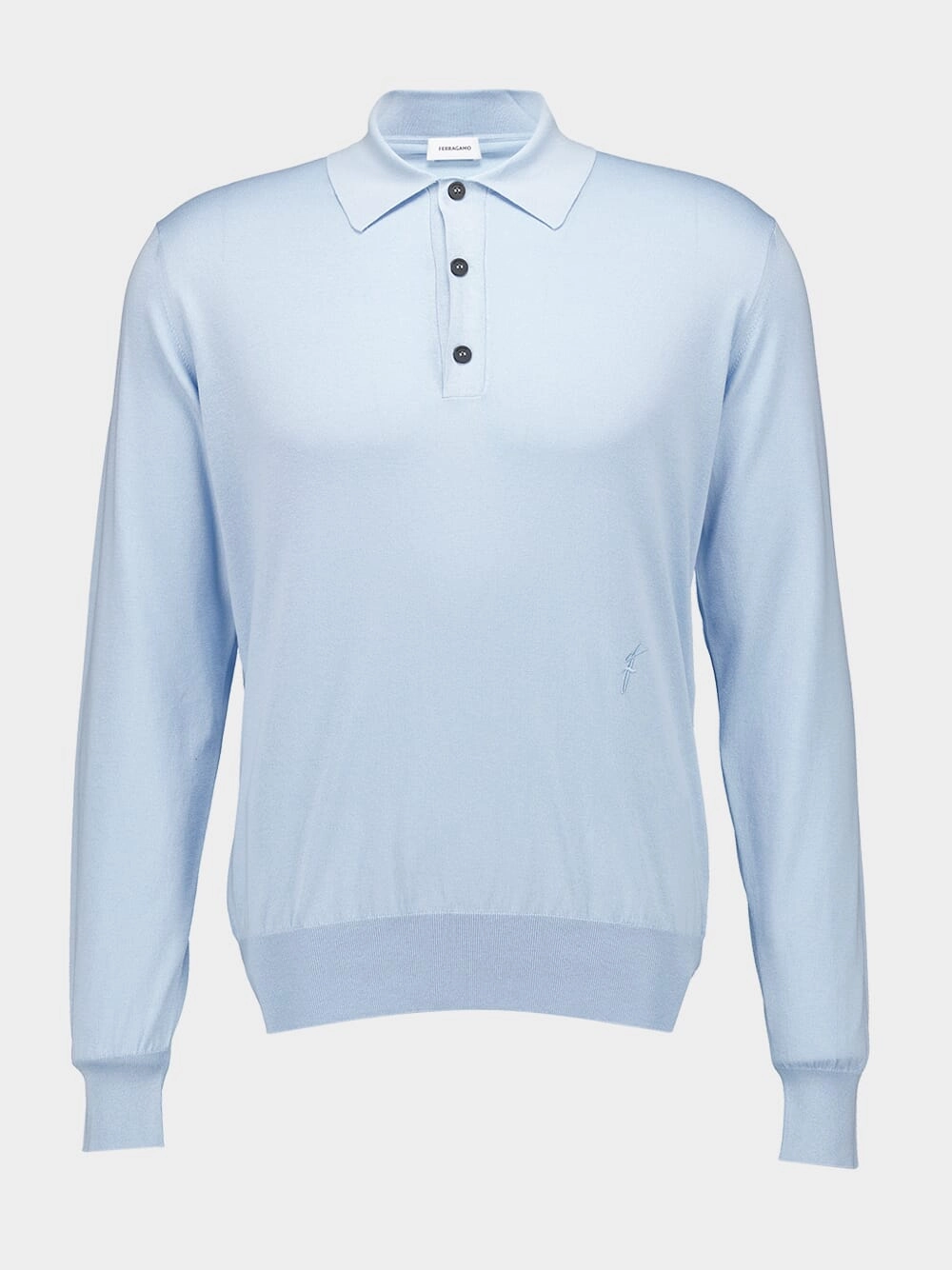 Long-Sleeved Silk Blend Polo Tops Mens - men's t-shirts outlet