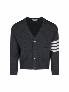 Loopback 4-Bar" Cardigan ?C Dark Grey designer sweaters outlet