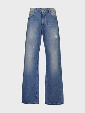 Loose-Fit Blue Denim Jeans Bottoms Mens - cheap mens shorts online