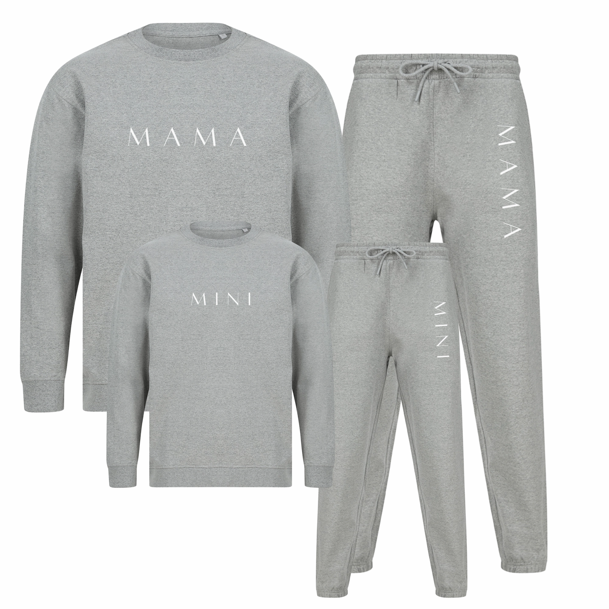 Lounge Mama & Mini Matching Sweatshirt & Jogger Sets- Grey Holiday Collection - holiday outfits clearance