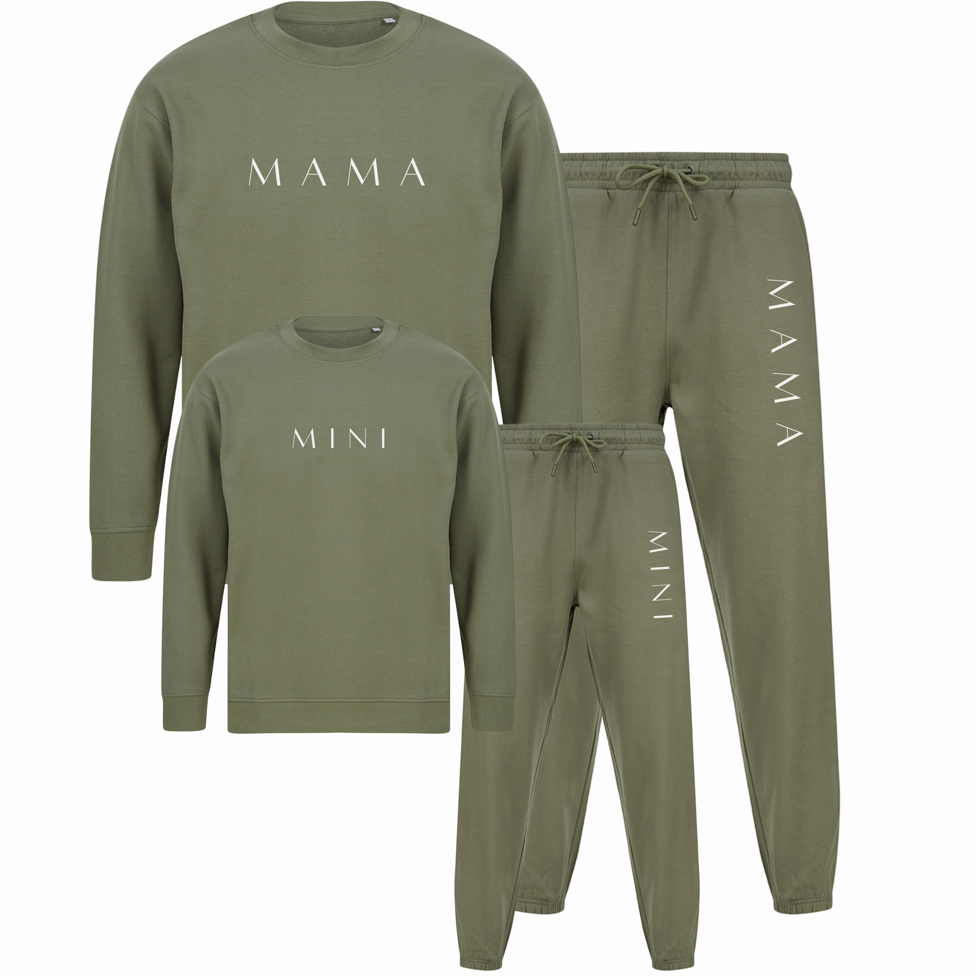 Lounge Mama & Mini Matching Sweatshirt & Jogger Sets- Khaki Holiday Collection - holiday outfits clearance