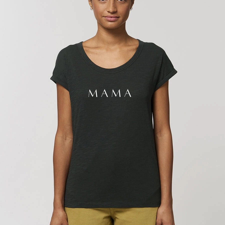 Lounge Mama Roll-Sleeve Slub T-Shirt Holiday Collection - holiday outfits clearance