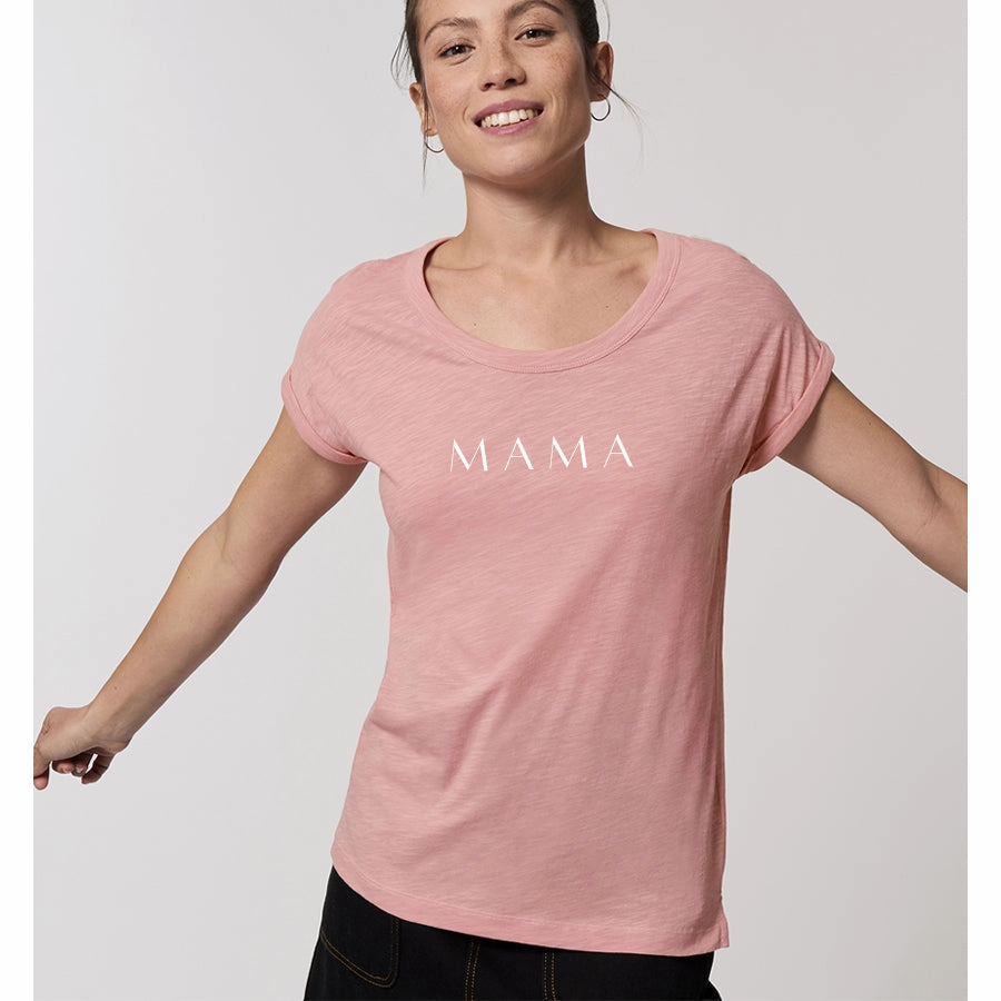 Lounge Mama Roll-Sleeve Slub T-Shirt
