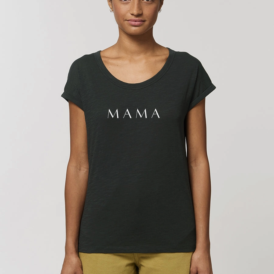 Lounge Mama Roll-Sleeve Slub T-Shirt