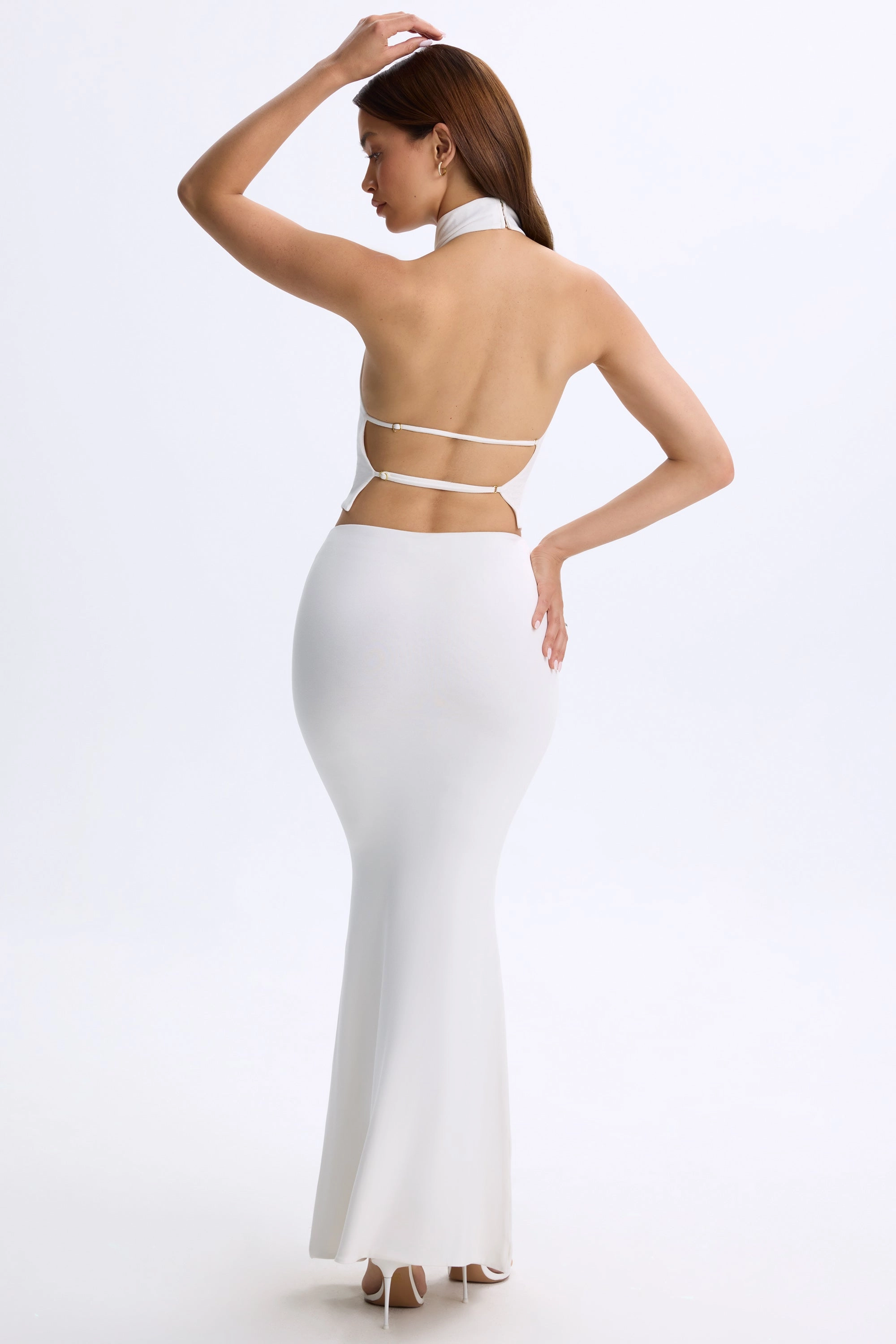 Low-Rise Maxi Skirt in White