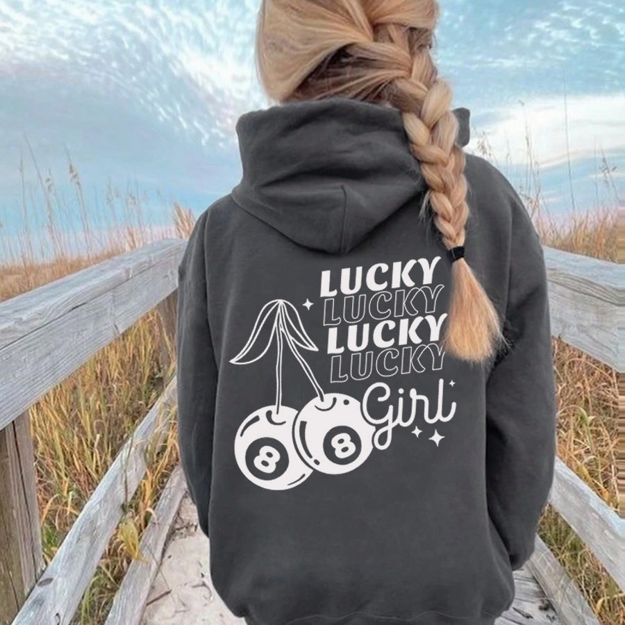 Lucky Cherries Back Logo Hoodie Holiday Collection - vacation wear sale
