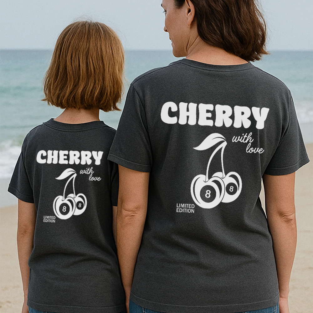 Lucky Cherries Back Logo Matching T-Shirts
