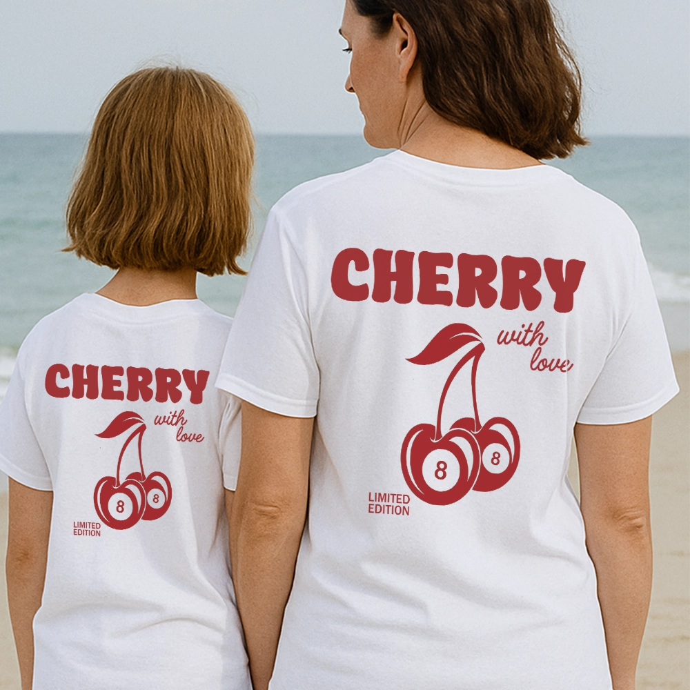 Lucky Cherries Back Logo Matching T-Shirts