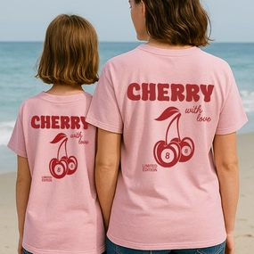 Lucky Cherries Back Logo Matching T-Shirts Holiday Collection - vacation wear sale
