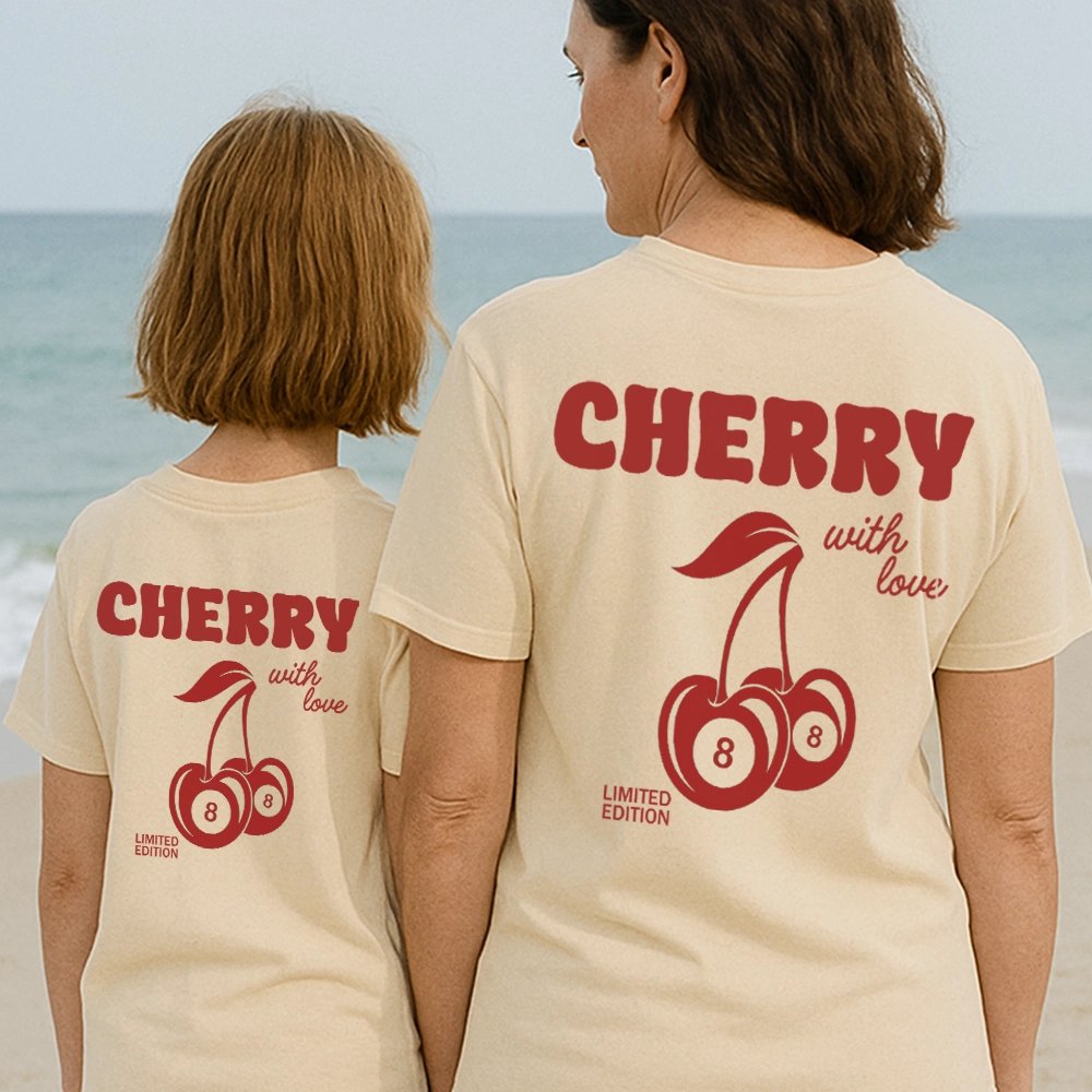 Lucky Cherries Back Logo Matching T-Shirts