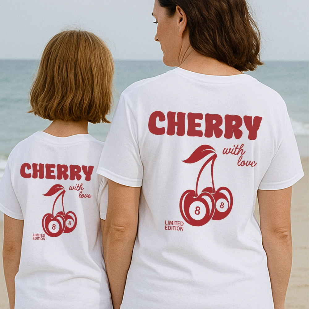 Lucky Cherries Back Logo Matching T-Shirts