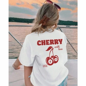 Lucky Cherries Back Logo T-Shirt Holiday Collection - vacation wear sale