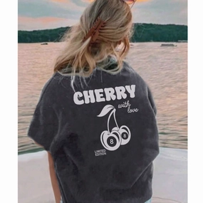 Lucky Cherries Back Logo T-Shirt Holiday Collection - vacation wear sale