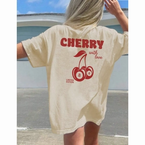 Lucky Cherries Back Logo T-Shirt Holiday Collection - vacation wear sale