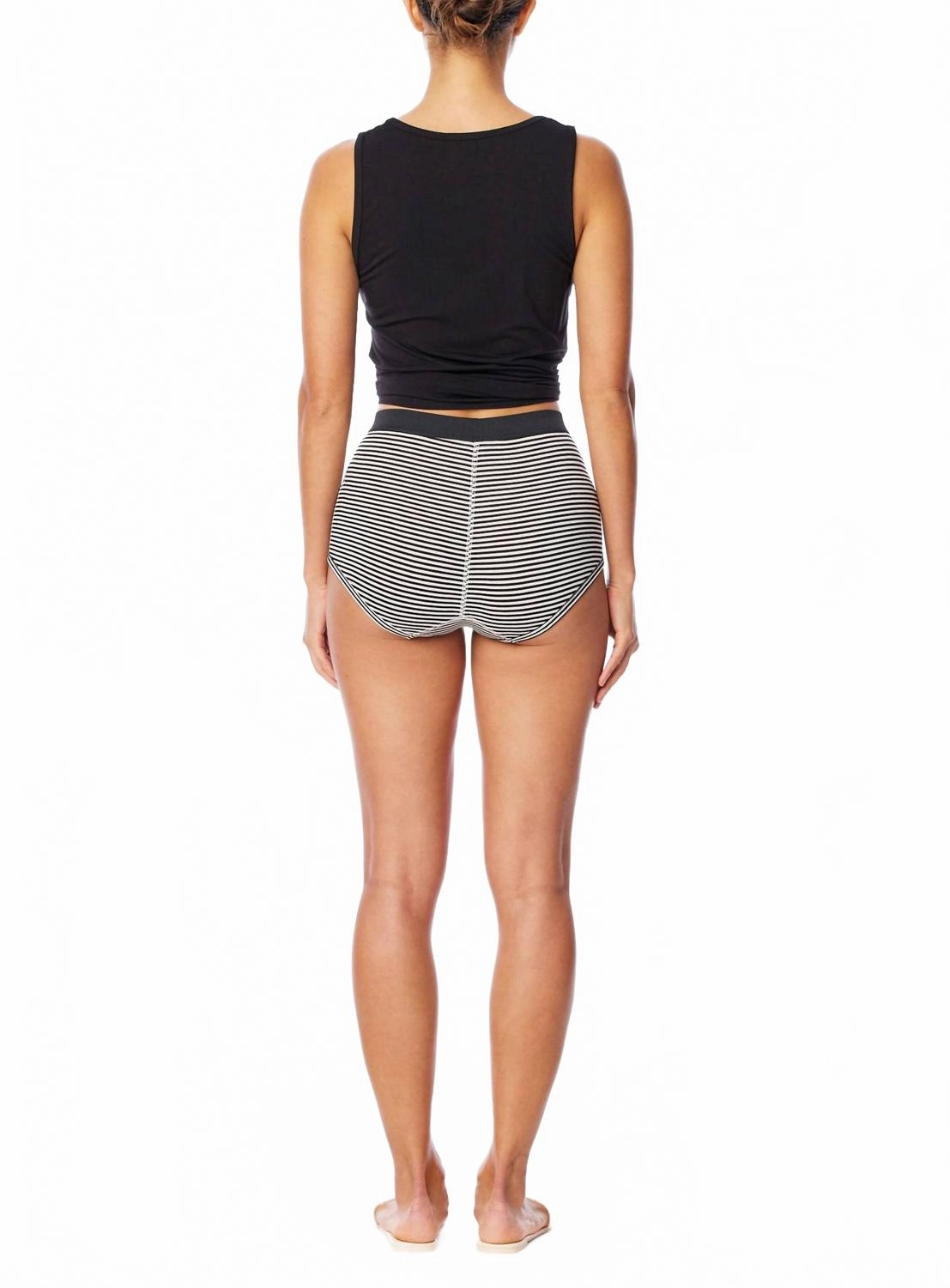 Lucy Boxer Short In Black White Stripe