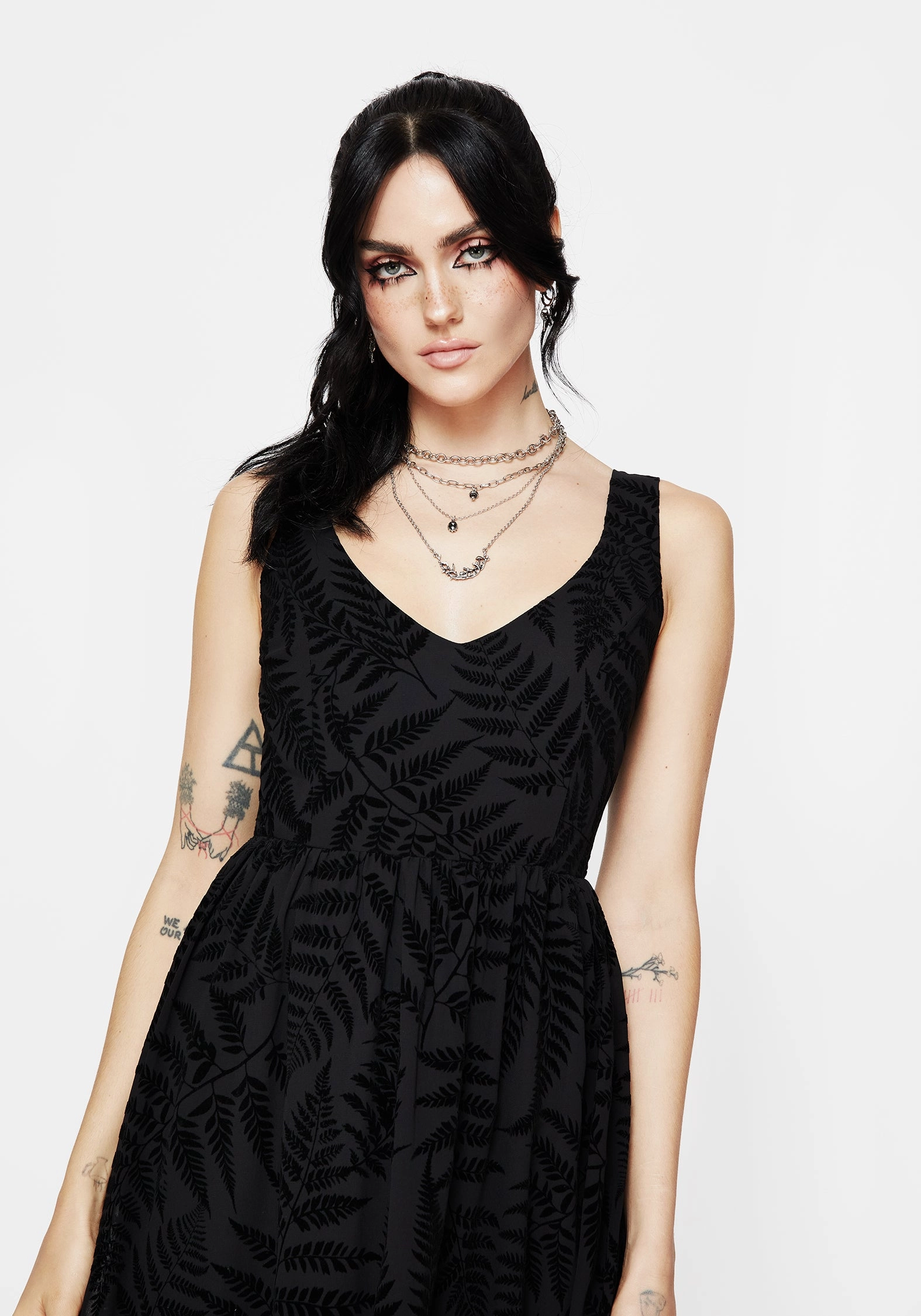 Lunafern Fern Print Cami Midaxi Dress