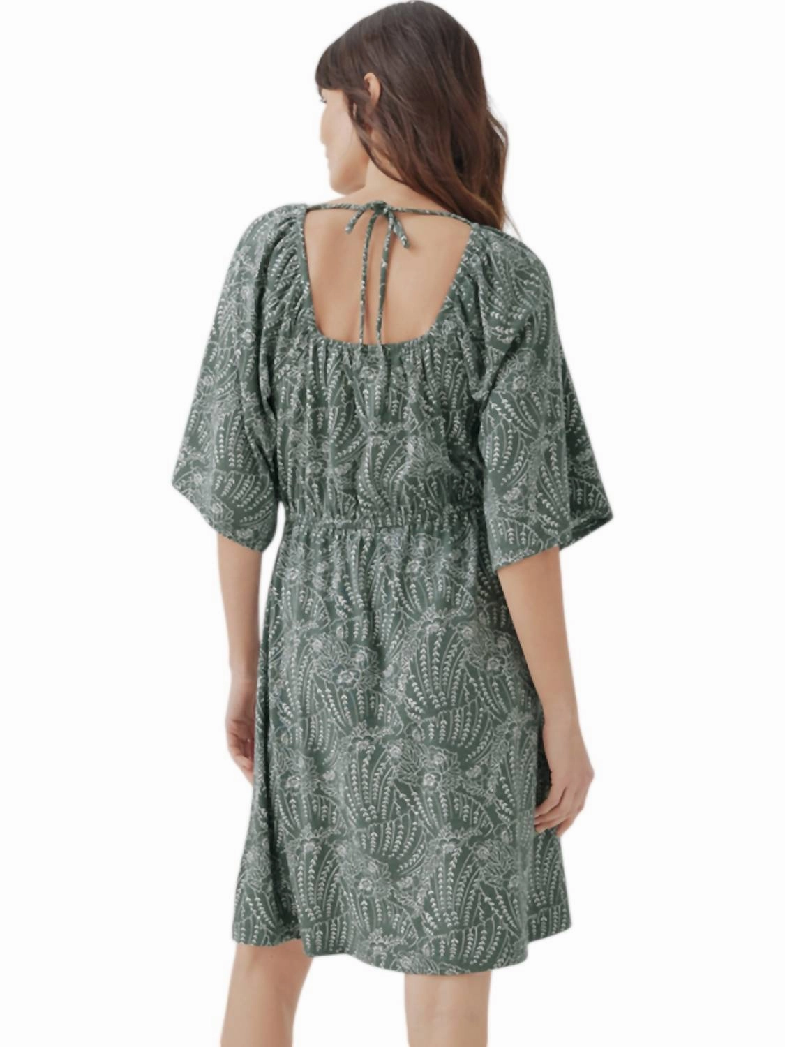 Luxe Jersey Flutter Sleeve Dress In Garden