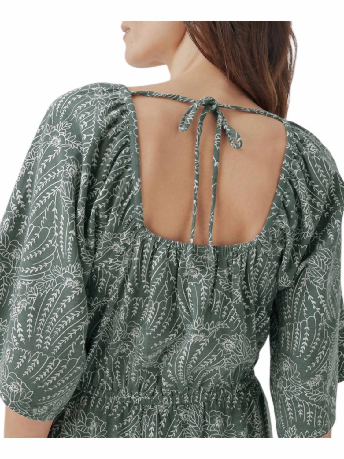 Luxe Jersey Flutter Sleeve Dress In Garden
