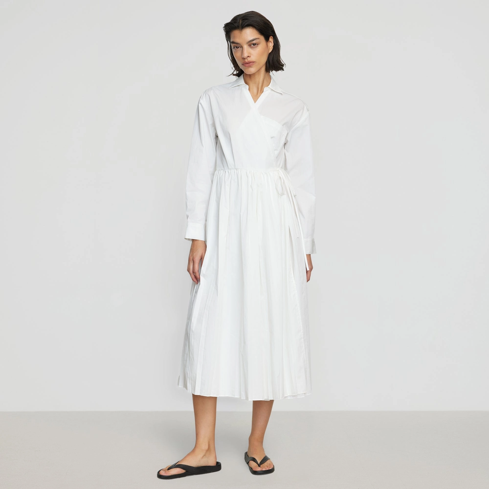 Lys Pleated-Skirt Wrap Dress