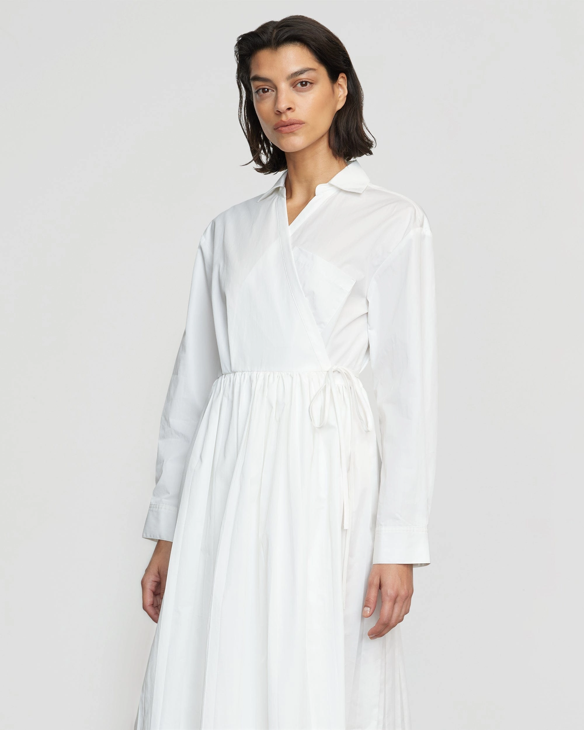 Lys Pleated-Skirt Wrap Dress
