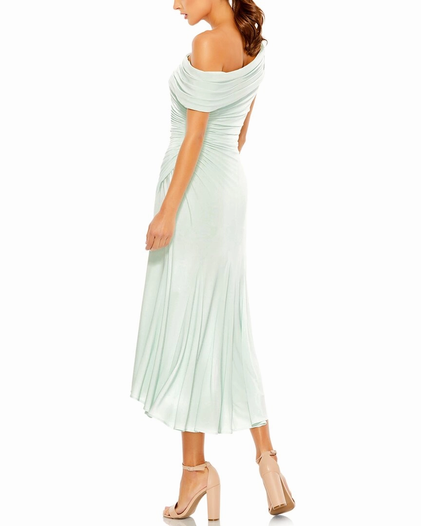 Mac Duggal Ruched Off-The-Shoulder Midi Dress