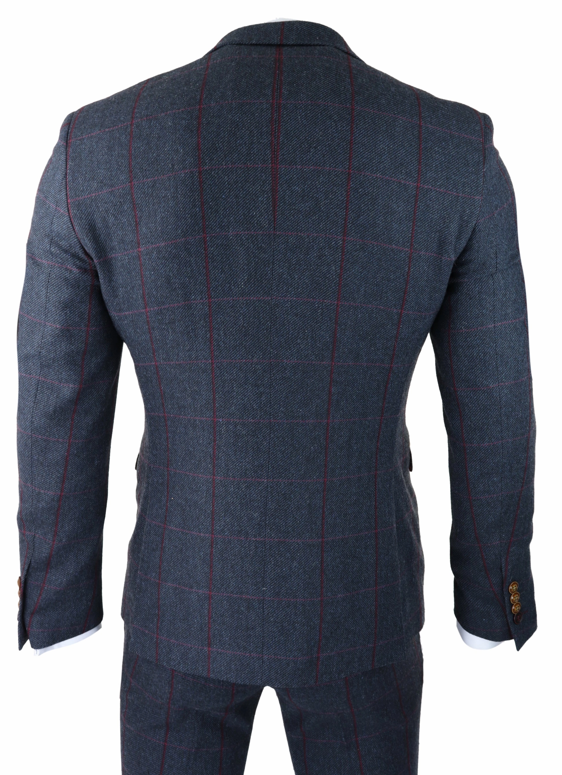 Madrid Herringbone Tweed 3 Piece Navy Suit