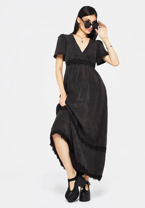 Maeve Lyocell Blend Lace Detail Maxi Dress Dresses Womens - women's dresses clearance
