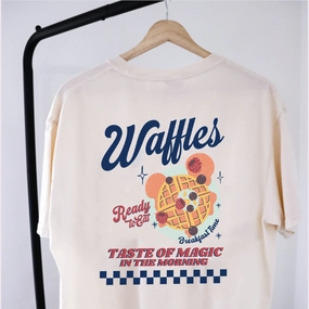 Magical Waffles Front & Back Graphic T-Shirt Holiday Collection - vacation wear sale