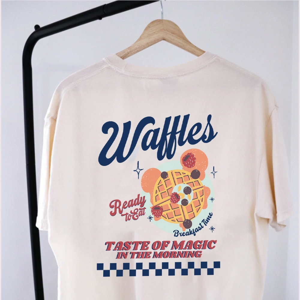 Magical Waffles Front & Back Graphic T-Shirt Holiday Collection - vacation wear sale