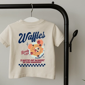 Magical Waffles Kids Front & Back Graphic T-Shirt Holiday Collection - vacation wear sale