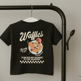 Magical Waffles Kids Front & Back Graphic T-Shirt Holiday Collection - vacation wear sale